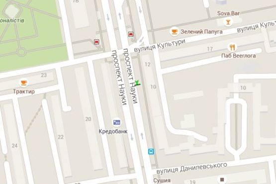 Схема рекламної площини за адресою Науки просп. (Леніна просп.), 10 (№2)