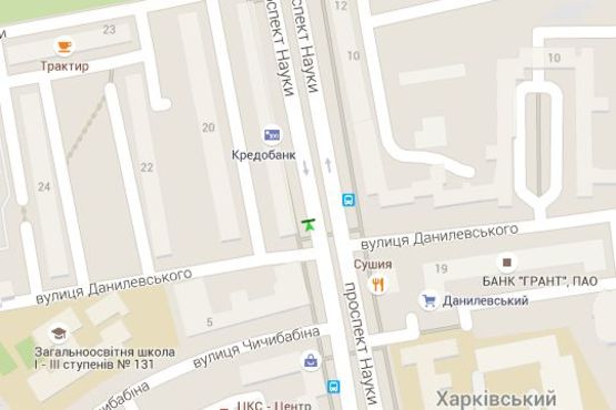 Схема рекламной плоскости по адресу Науки просп. (Леніна просп.), 7 (№1)