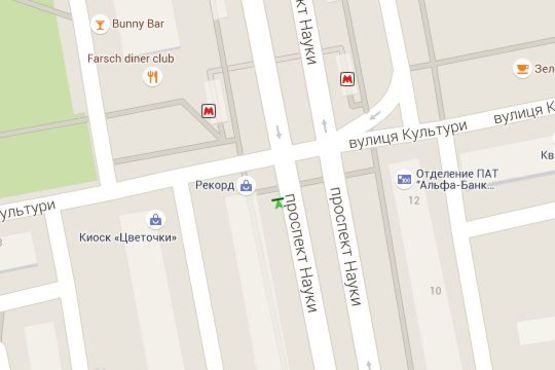 Схема рекламной плоскости по адресу Науки просп. (Леніна просп.), 7 (№4)