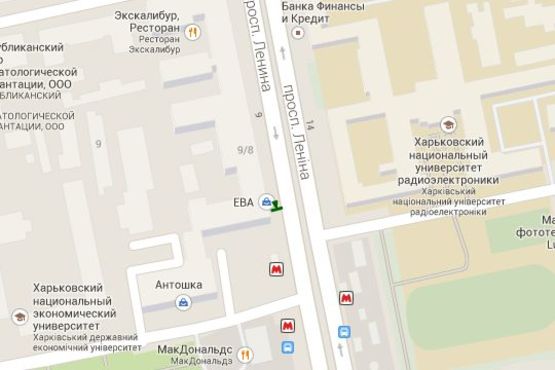 Схема рекламной плоскости по адресу Науки просп. (Леніна просп.), 9 (№2)