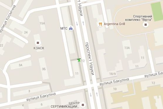 Схема рекламной плоскости по адресу Науки просп. (Леніна просп.), 11