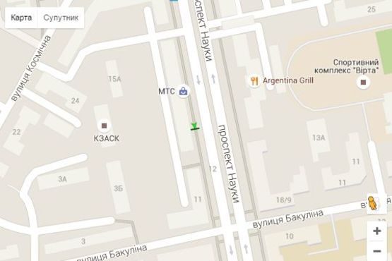 Схема рекламной плоскости по адресу Науки просп. (Леніна просп.), 13