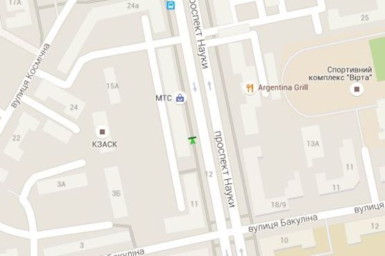 Схема рекламной плоскости по адресу Науки просп. (Леніна просп.), 13