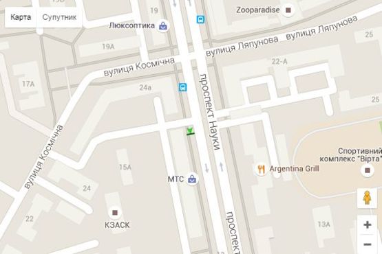 Схема рекламной плоскости по адресу Науки просп. (Леніна просп.), 15