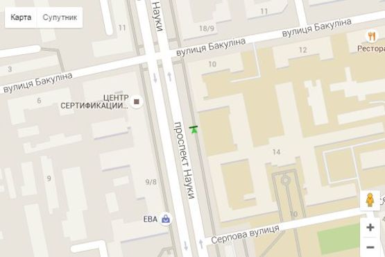 Схема рекламной плоскости по адресу Науки просп. (Леніна просп.), 16