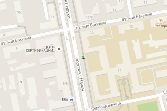 Схема рекламной плоскости по адресу Науки просп. (Леніна просп.), 16