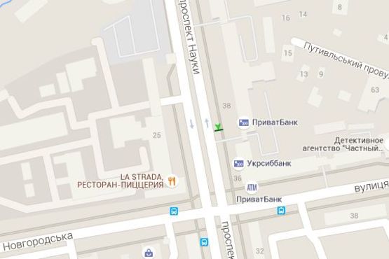 Схема рекламної площини за адресою Науки просп. (Леніна просп.), 38 (№1)