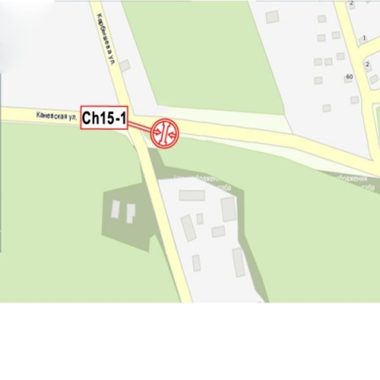 Схема рекламной плоскости по адресу дорога Черкассы-Канев (напротив ул. Карбышева, справа), направ. в город