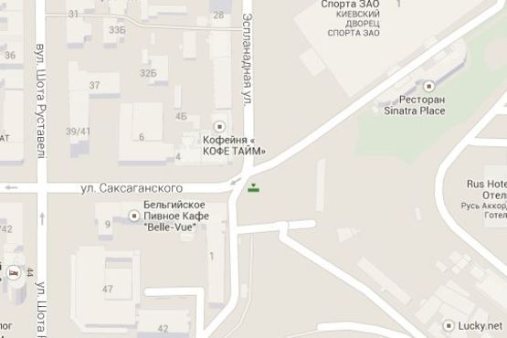 Схема рекламної площини за адресою Еспланадна вул. - Саксаганського вул.,  : в"їзд на НСК «Олімпійський» (№2 в'їзд на Олімпійська)