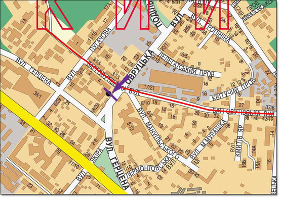 Схема рекламной плоскости по адресу ул.Овруцкая/ул.Баггоутовская (призма), ТЦ "Променада"