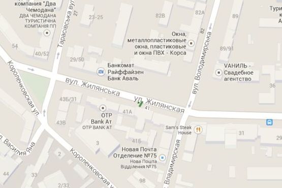 Схема рекламной плоскости по адресу Жилянська вул., 41 (№4)