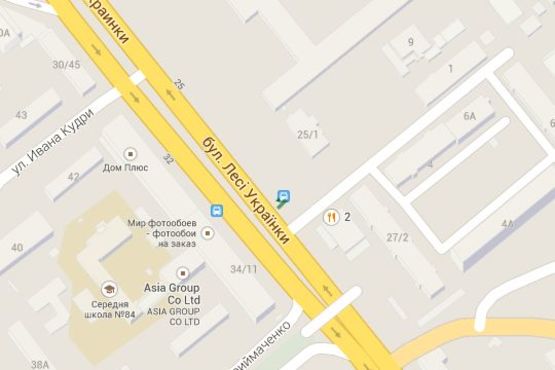 Схема рекламної площини за адресою Лесі Українки бульв., 27___зупинка громадського транспорту