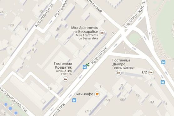 Схема рекламної площини за адресою Хрещатик вул., 12