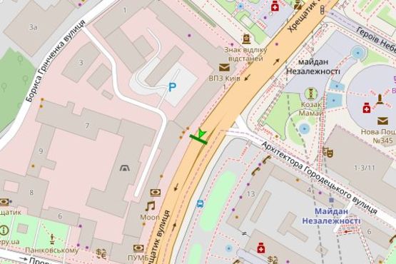 Схема рекламной плоскости по адресу Хрещатик вул., №24