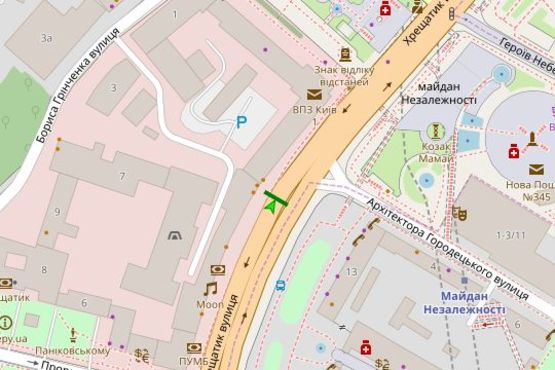 Схема рекламної площини за адресою Хрещатик вул., №24