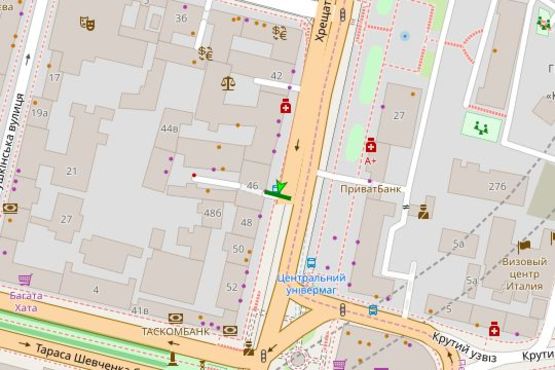 Схема рекламной плоскости по адресу Хрещатик вул., №46