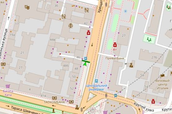 Схема рекламной плоскости по адресу Хрещатик вул., №46