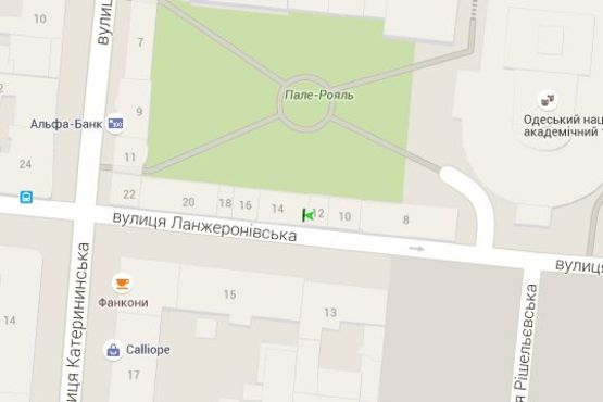 Схема рекламної площини за адресою Ланжеронівська вул., 14