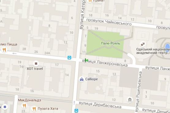 Схема рекламної площини за адресою Ланжеронівська вул. - Єкатеринінська вул.