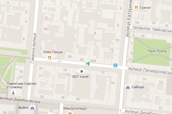 Схема рекламної площини за адресою Ланжеронівська вул., 24А