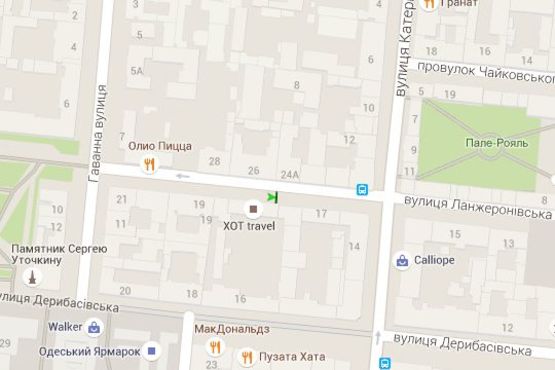 Схема рекламної площини за адресою Ланжеронівська вул., 17