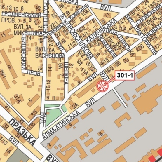 Схема рекламної площини за адресою Алма-Атинская ул./ ул. Профсоюзная (Райффайзен Банк Аваль, магазин "Алло", Новая почта №3, Страйкбольный клуб "Лабиринт"), направ. в центр