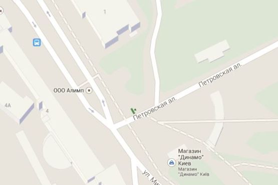 Схема рекламной плоскости по адресу Михайла Грушевського вул., 3 - Паркова дорога (Петровська вул)