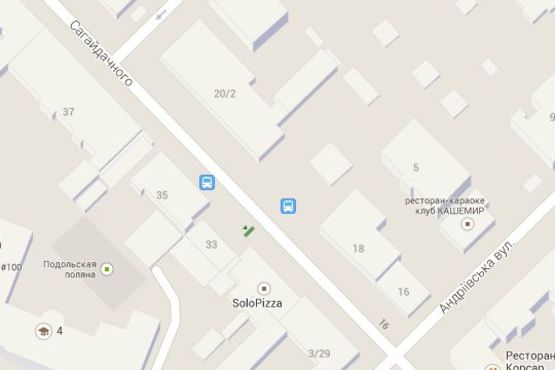 Схема рекламної площини за адресою Петра Сагайдачного вул.,  33 - №11 рядом кафе "Double Coffe"