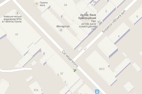 Схема рекламной плоскости по адресу Петра Сагайдачного вул., 37 №1 - №13("Laura Ashley" Бутик)