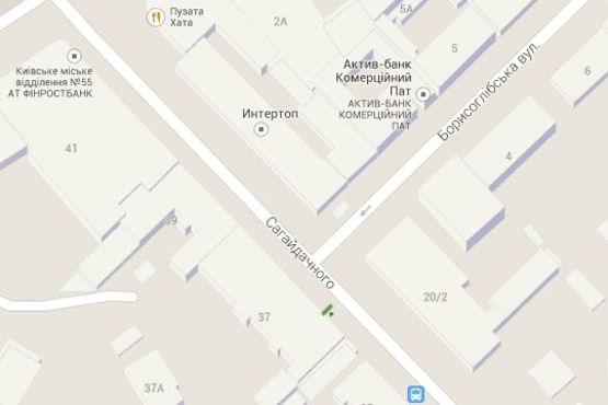 Схема рекламної площини за адресою Петра Сагайдачного вул., 37 №1 - №13("Laura Ashley" Бутик)