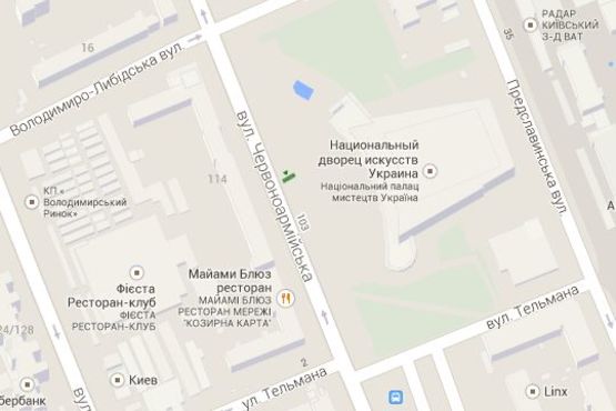 Схема рекламной плоскости по адресу Велика Васильківська вул.,  103  (90 м до повороту на ул. Щорса) №1