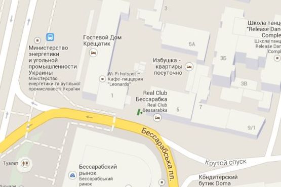 Схема рекламной плоскости по адресу Бесарабська пл. (Бесарабська пл.), 5