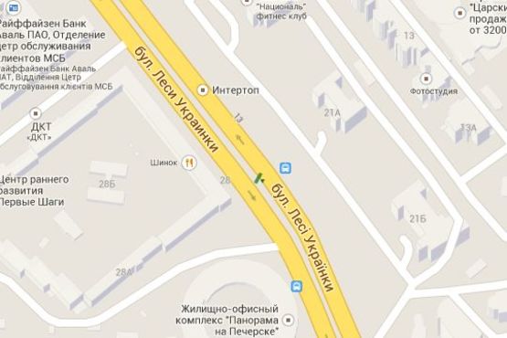 Схема рекламної площини за адресою Лесі Українки бульв., 28 (магазин "Спортмайстер" (асф. розподільник) ;  №3 ((2-скрол))