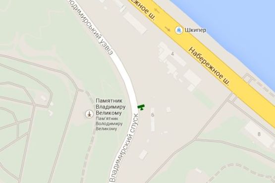 Схема рекламной плоскости по адресу Володимирський узвіз, №26 - на опорі 3м - №10/2