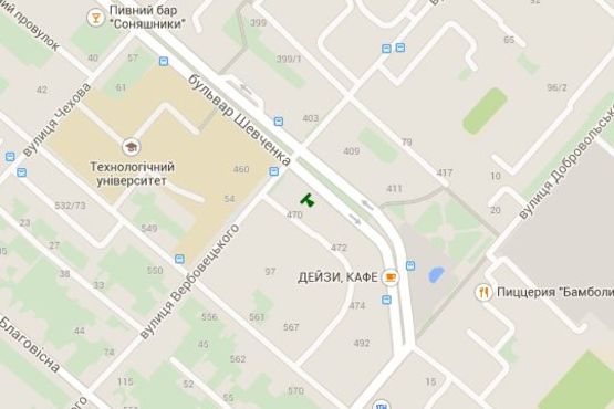 Схема рекламной плоскости по адресу Шевченка бульв., 470