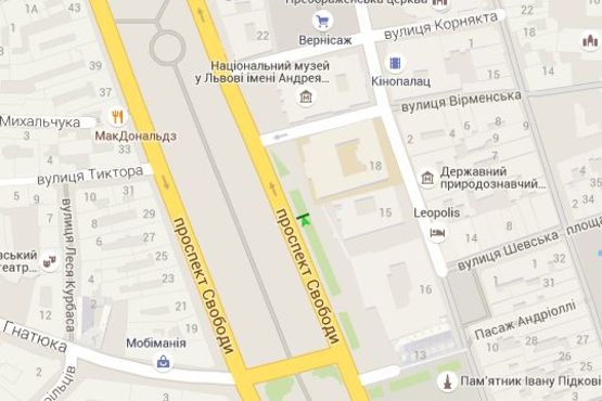 Схема рекламной плоскости по адресу Свободи просп., 18