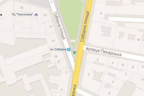 Схема рекламной плоскости по адресу Соборна пл., 9 - Винниченка вул.