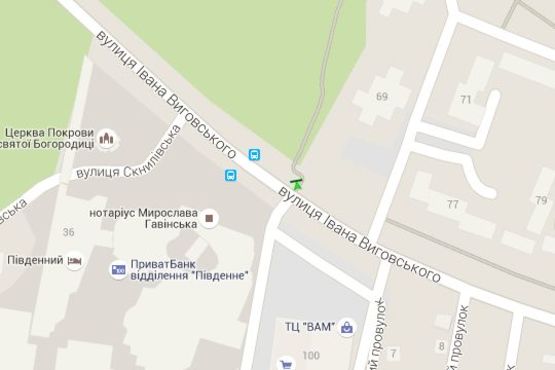 Схема рекламной плоскости по адресу Івана Виговського вул., 100