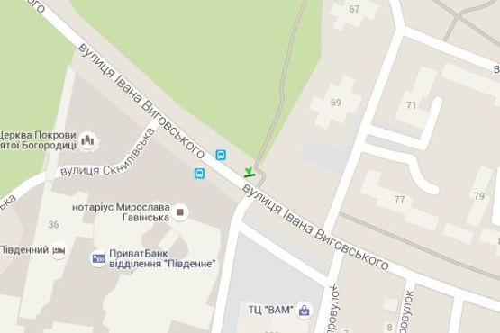 Схема рекламной плоскости по адресу Івана Виговського вул., 100