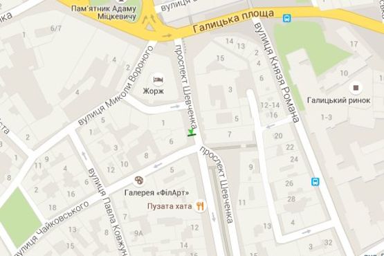 Схема рекламной плоскости по адресу Шевченка Тараса просп., 5