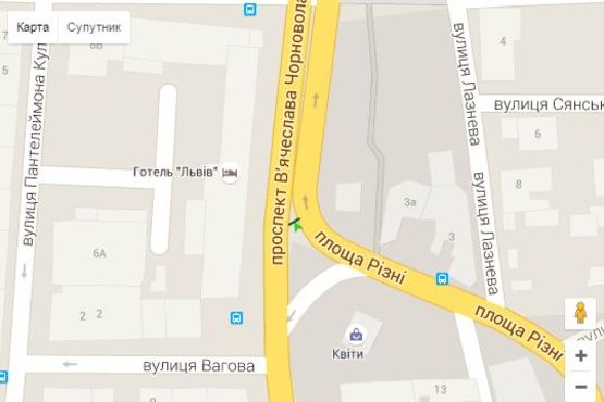 Схема рекламной плоскости по адресу Вячеслава Чорновола просп., 3