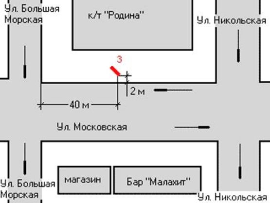 Схема рекламной плоскости по адресу Московська вул., 9