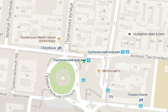 Схема рекламної площини за адресою Пантелеймонівська вул., (зуп. тр. №5)