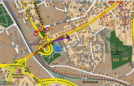 Схема рекламної площини за адресою бул.Дружбы Народов, 6