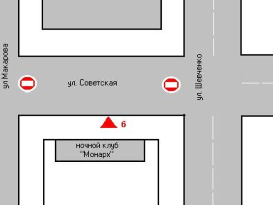 Схема рекламной плоскости по адресу Радянська (центр) вул., 63