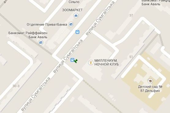 Схема рекламної площини за адресою Сумгаїтська вул., 39
