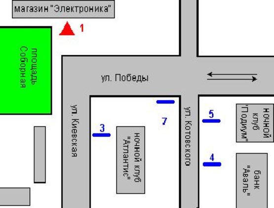 Схема рекламної площини за адресою Соборна пл., 1