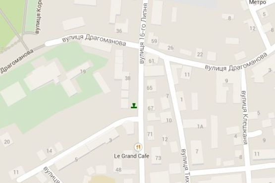 Схема рекламной плоскости по адресу 16-го Липня вул., 67