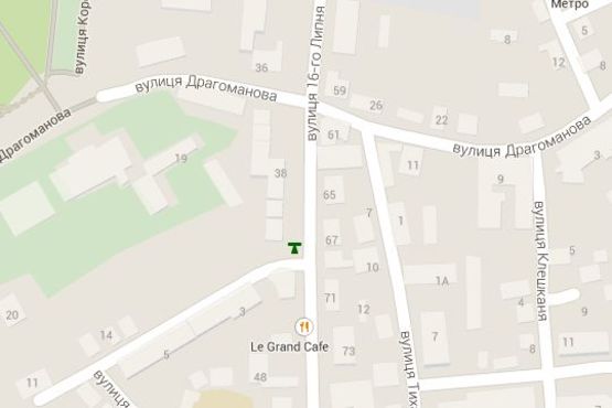 Схема рекламной плоскости по адресу 16-го Липня вул., 67