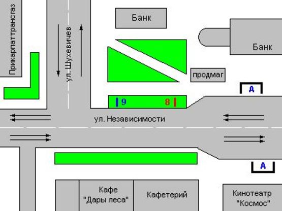 Схема рекламной плоскости по адресу Незалежності вул., 48
